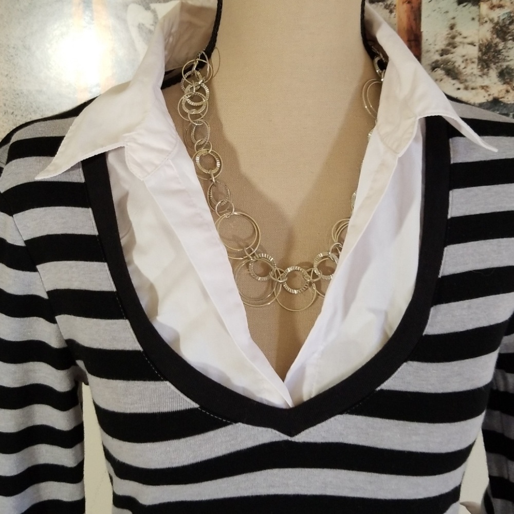 Voice striped top shirt.  Size XL runs Smaller. - Picture 2 of 8
